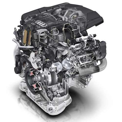 Cutaway of the 3.0 V6 TDI diesel engine